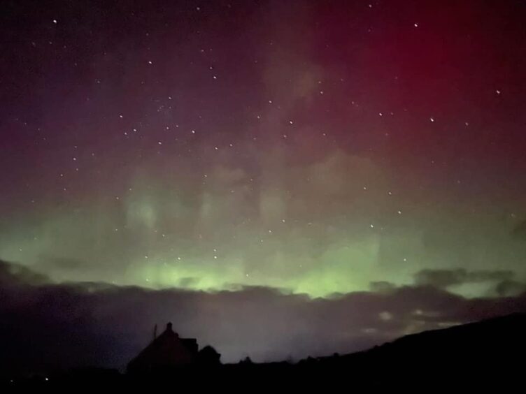 The Aurora Borealis in Earlish on the Isle of Skye.
