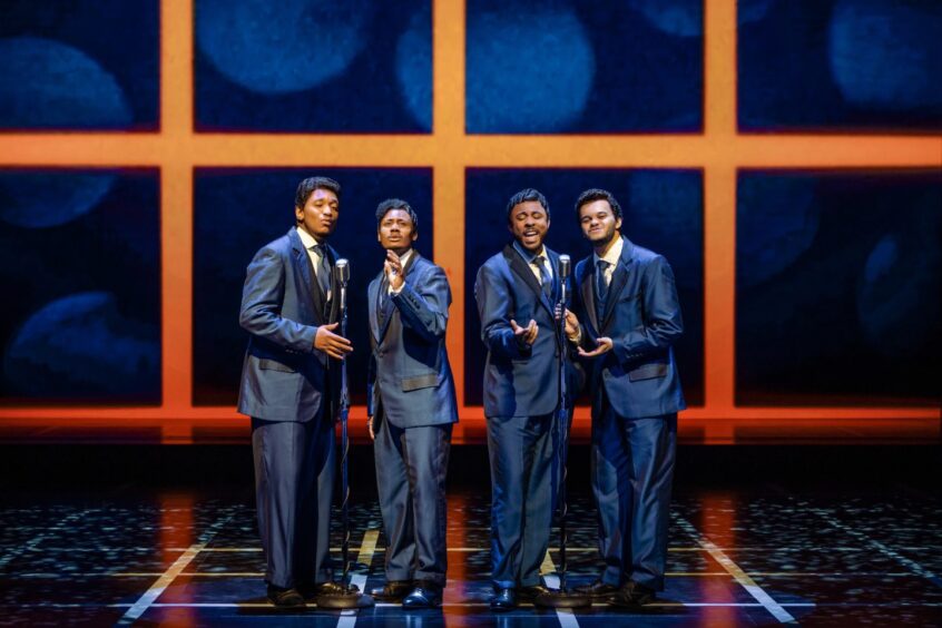 Tr? Copeland-Williams, Miles Anthony Daley, Ashford Campbell, Tarik Frimpong as The Drifters in the Drifters Girl which is coming to Aberdeen