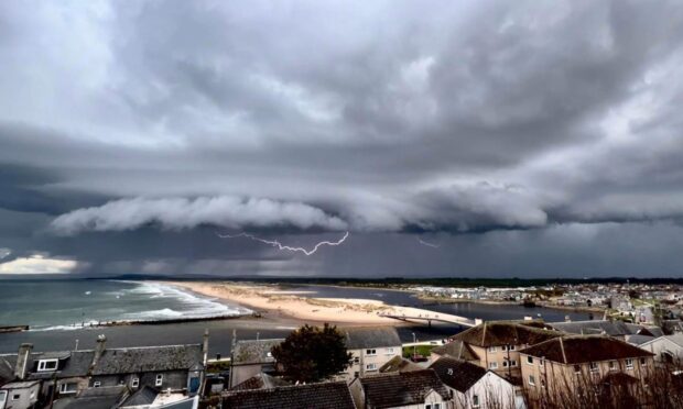 A photo of the Lossiemouth thunderstorm
