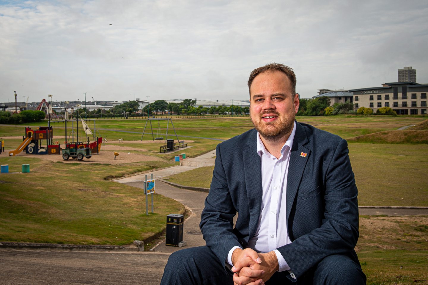 Council finance convener Alex McLellan predicted the £48m beachfront parks would make a "massive impact". Image: Wullie Marr/DC Thomson