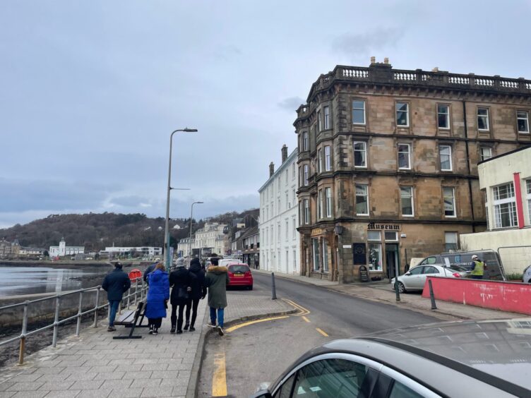 The paving stone was missing from Oban Esplanade. 