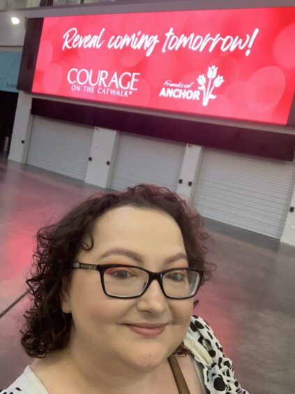 A selfie of Kirsty at P&J Live before she met her fellow Courage on the Catwalk participants