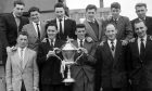 Andy Walker with his Banks o'Dee team mates with the Scottish Junior Cup