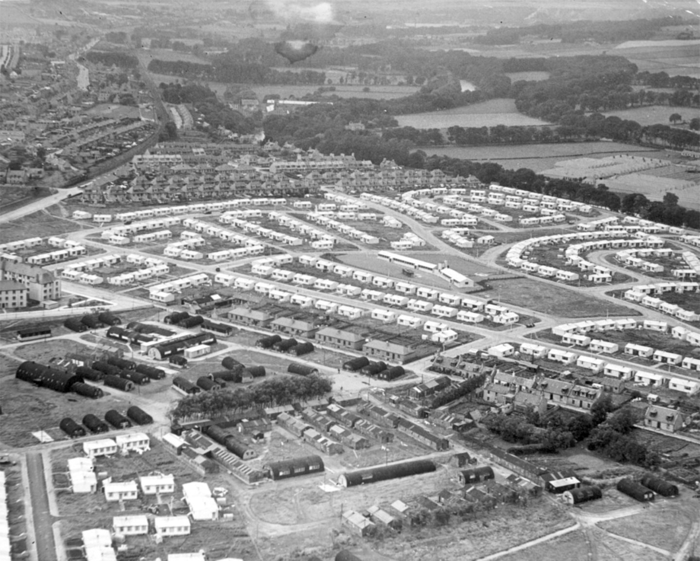 An aerial shot of Aberdeen in the 1950s