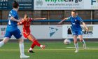Aberdeen Women wing-back Hannah Innes unleashes the strike which saw her score her first SWPL goal of the season against Montrose.