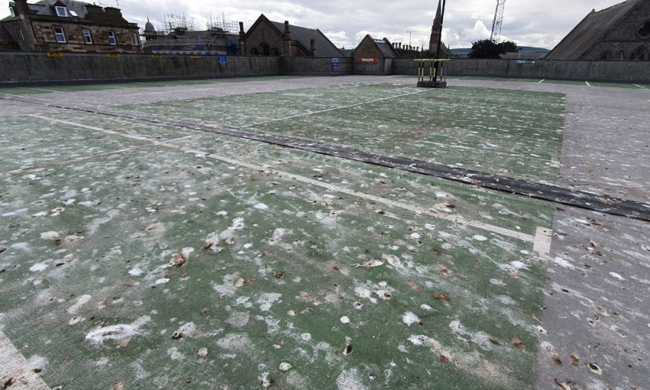 Top floor of Batchen Lane car park splattered with gull droppings.