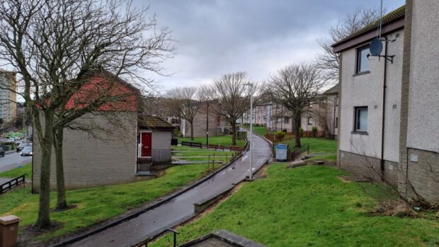 To go with story by Graham  Fleming. What do residents think of RAAC in Torry? Picture shows; Pentland Place. Balnagask. Graham  Fleming/DCT Media Date; 29/11/2023