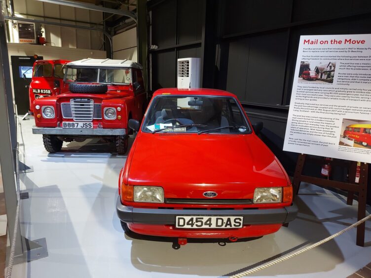 Two vehicles on show in The Mail on the Move display at the Grampian Transport Museum in Alford. 