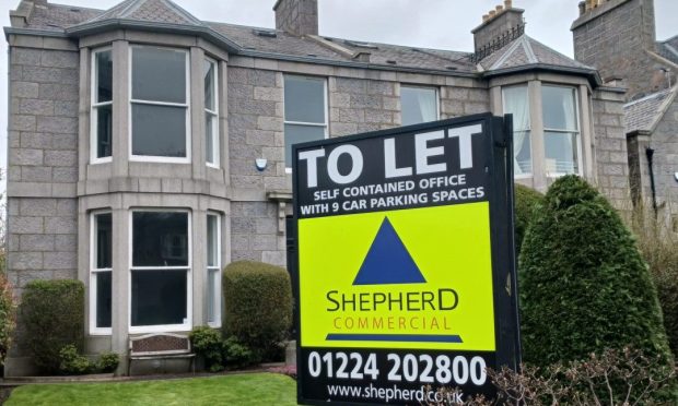 To let sign outside property on Carden Place, Aberdeen.