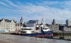 The super yacht was spotted in Aberdeen Harbour this morning,
