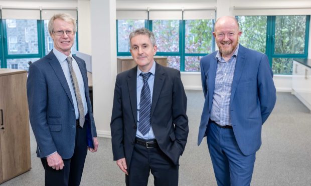 l-r Frank Mathers, Colin Bremner and Neil Johnston following the merger of their three law firms.