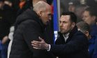 Rangers manager Phillipe Clement (left) and Ross County interim manager Don Cowie shake hands after Gers' 3-1 Ibrox win in February.