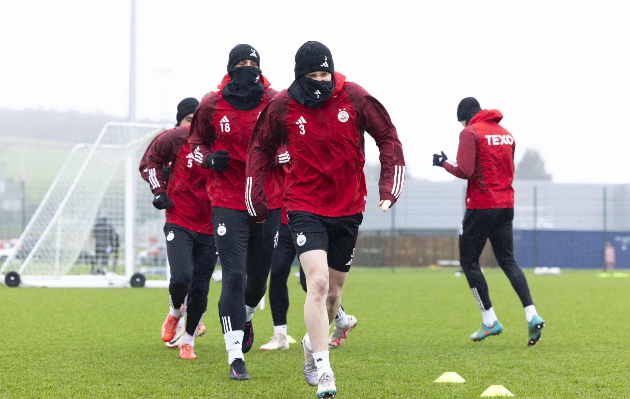 Aberdeen defender Jack MacKenzie during a training session at Cormack Park ahead of the match against Livingston. Image: SNS 