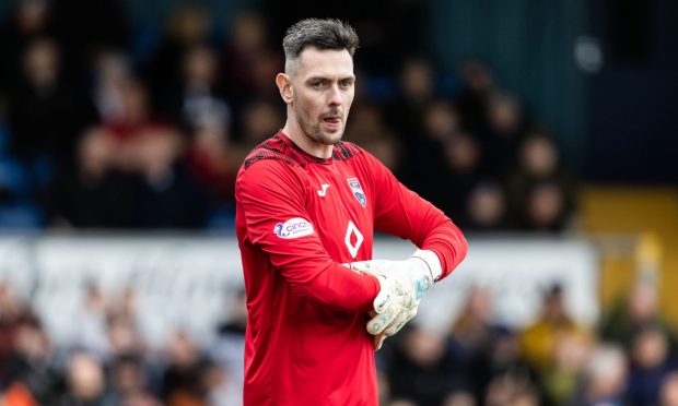 Ross County goalkeeper Ross Laidlaw in action against Rangers. Image: SNS