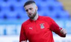 Inverness defender Danny Devine warming up before an SPFL Championship match between Inverness Caledonian Thistle and Raith Rovers at the Caledonian Stadium, Inverness, on April 19, 2024.