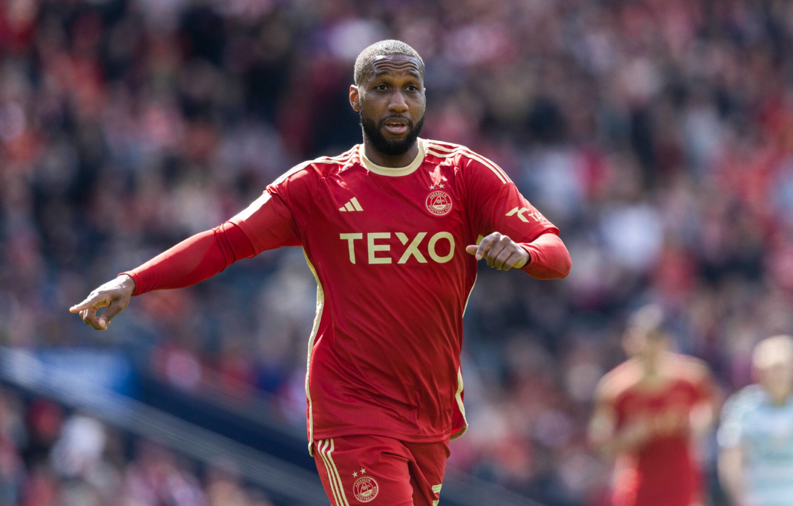 Aberdeen's Junior Hoilett during the Scottish Cup semi-final against Celtic. Image: SNS 