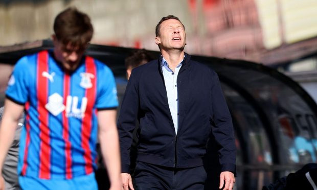 Caley Thistle manager Duncan Ferguson as the final whistle after Saturday's 1-1 draw at Dunfermline Athletic.