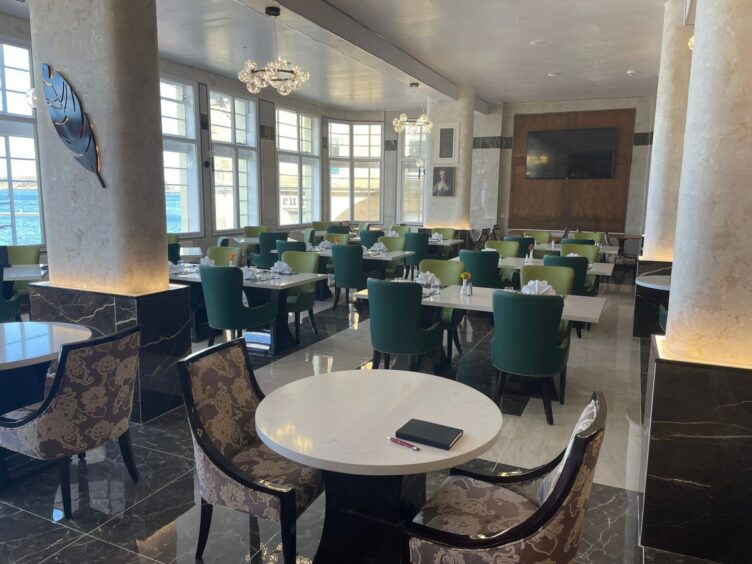 The hotel restuarant has a whole new feel in the Regent Hotel Oban