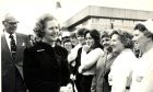 Margaret Thatcher with her husband at the opening of the Shell complex at Tullos in September 1979. Image: DC Thomson
