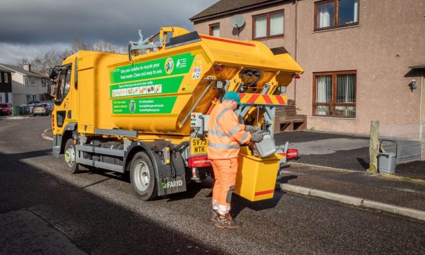 New food waste bins being delivered in Ross and Cromarty. Image: Highland Council