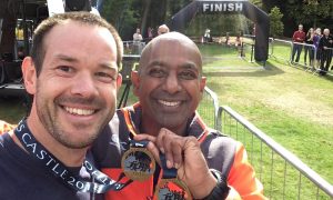David Laidlaw and Roshan Fernandez at the Crathes Castle half marathon