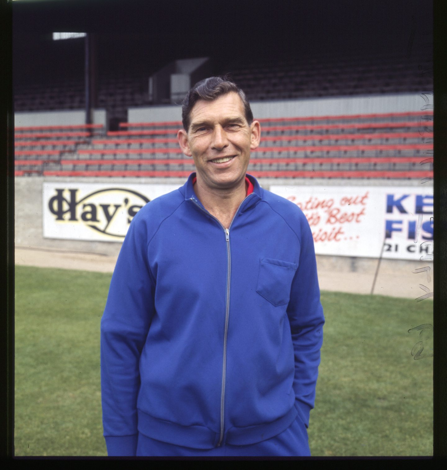A portrait of Aberdeen FC manager Eddie Turnbull in the late 60s.
