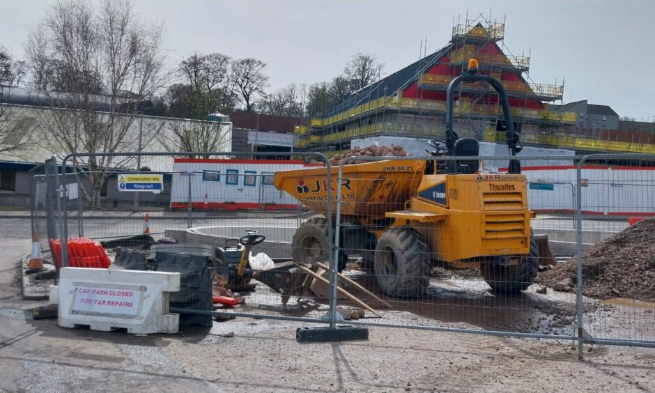 Ongoing work in the shale staff car park at ARI