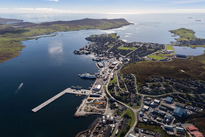 Lerwick from the air.