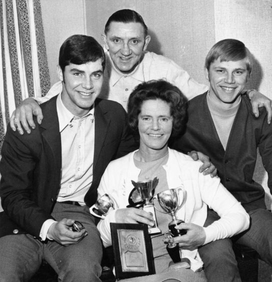 Martin Buchan, captain of Aberdeen Football Club with his family on April 2, 1970.