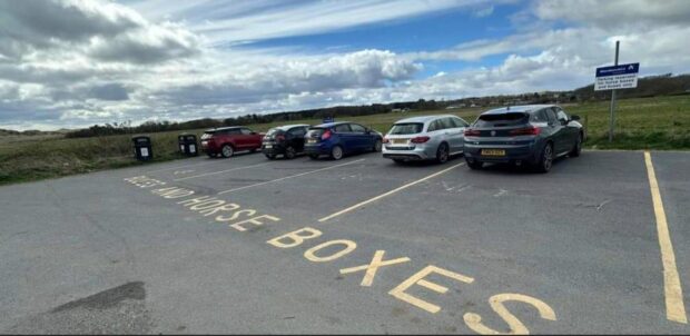 Balmedie Country Park horsebox and bus parking spaces.