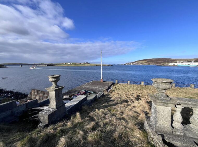 The view from the Shetland fixer-upper for sale.