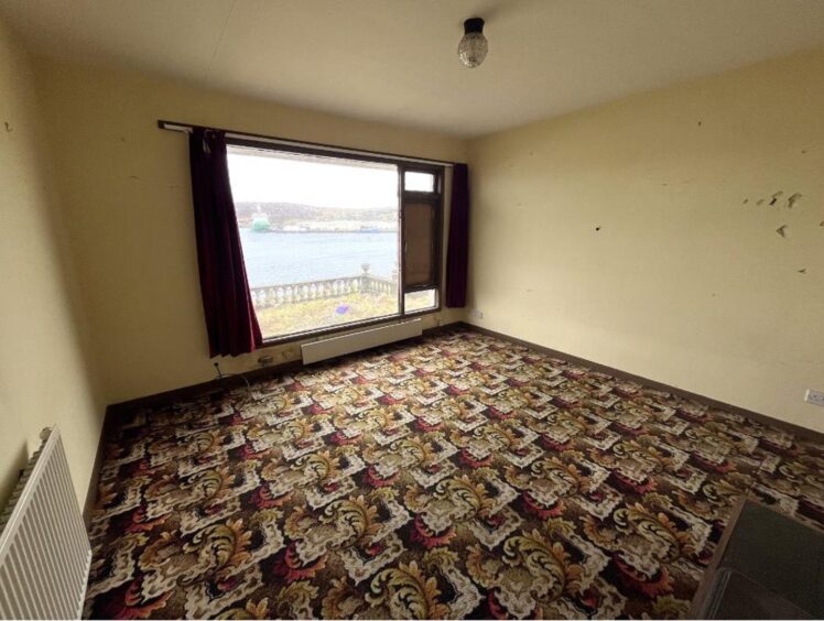 A bedroom in the Shetland fixer-upper for sale