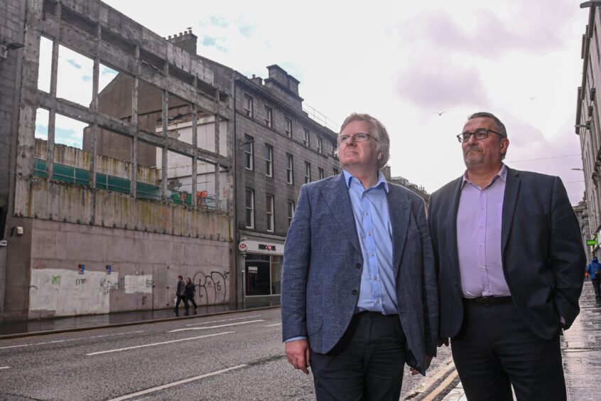 Looking to the skies: Aberdeen City Council co-leaders Ian Yuill and Christian Allard want to open talks with Air France. Image: Darrell Benns/DC Thomson