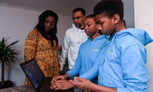 The Olusoji family attended a coding class together, and now children Dara and Fola are members of the NextGen coding club in Aberdeen. Darrell Benns/DC Thomson