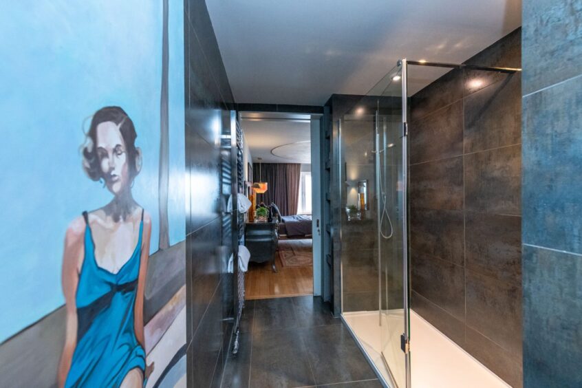 Renovated bathroom inside the Stonehaven flat.