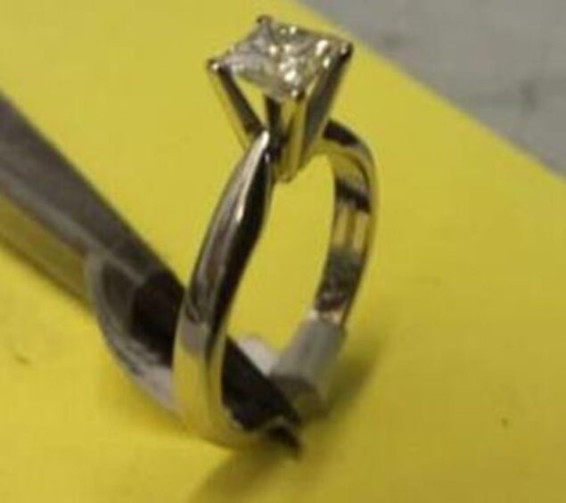 A diamond ring that was taken during a robbery near Fort William.