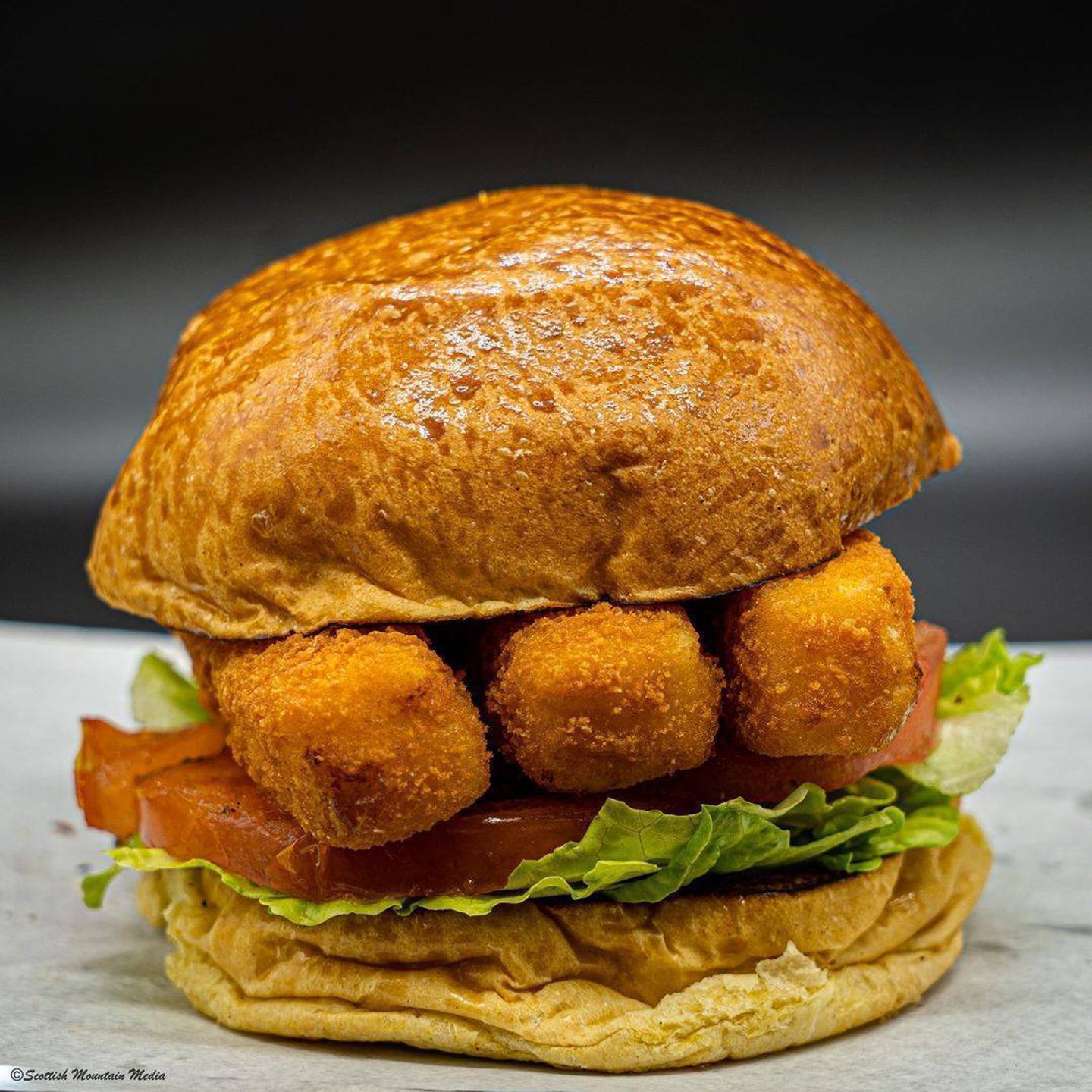 A Velar 'O' Fish burger from Dunecht Diner
