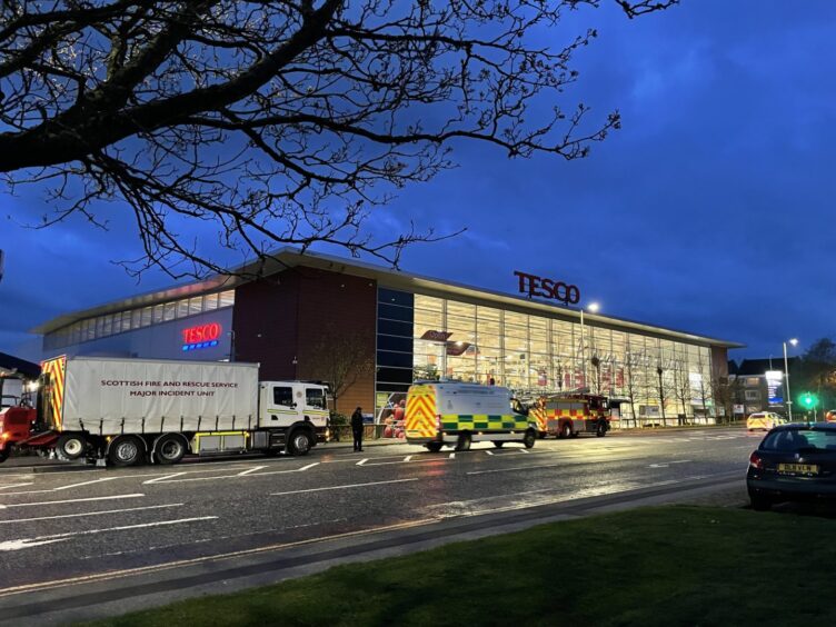 emergency services called to the Aberdeen Tesco incident