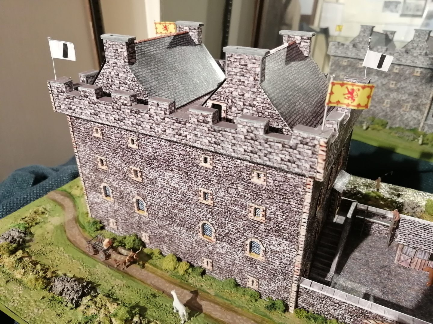 The model of Dunnideer Castle is on 1:150 scale