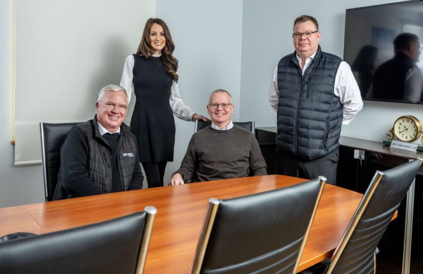 l-r Operations director Alex Whyte, sales and marketing director Jo McIntosh, managing director Mike McCafferty and general manager Gordon Milne. 