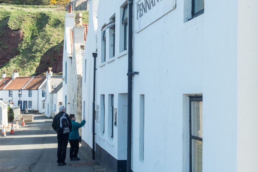 Tourists in Pennan.