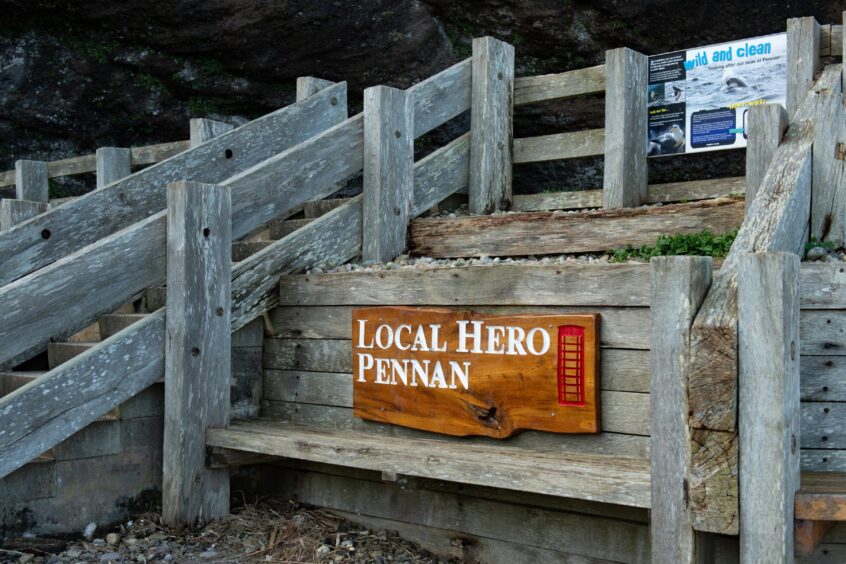 Local Hero sign in Pennan.