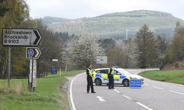 Police near Craigellachie crash