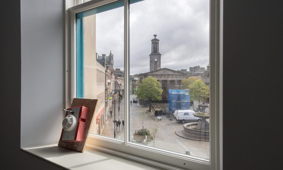 View looking out into Elgin High Street.