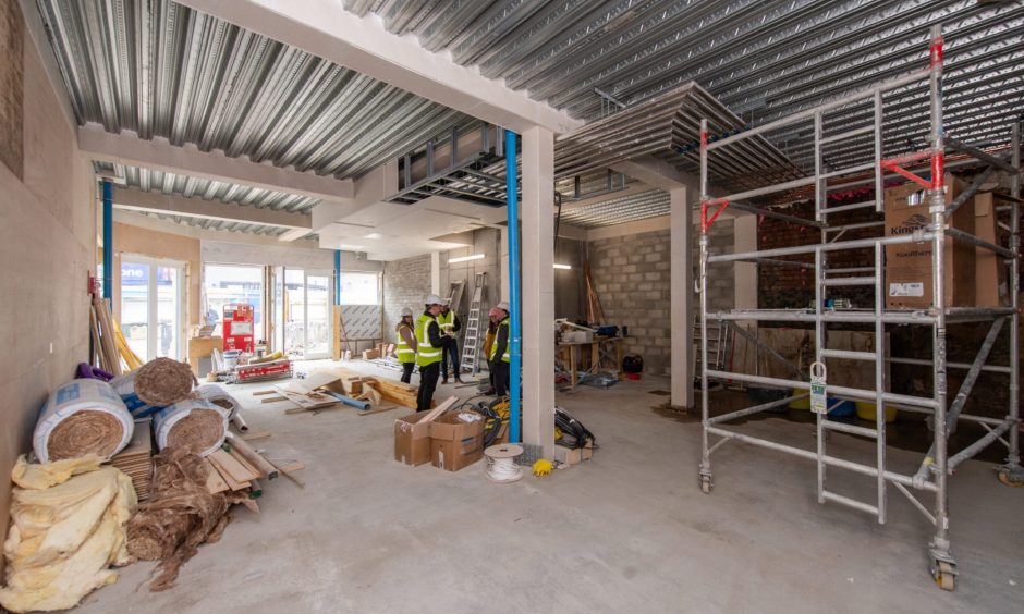 Inside Poundland under construction. 