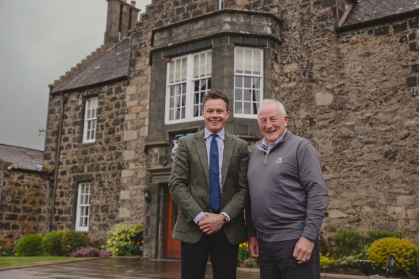 Meldrum House Country Hotel managing director Jordan Charles, left, and Bob Edwards.