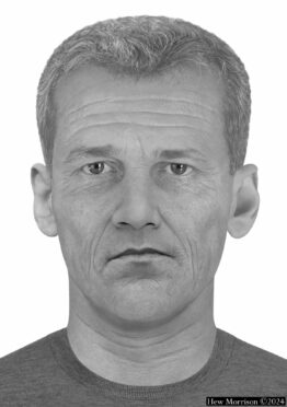 Forensic Artist reconstruction of Julian Chisholm, aka Mr X, 30 years escaping from custody. Supplied by Hew Morrison (2024)