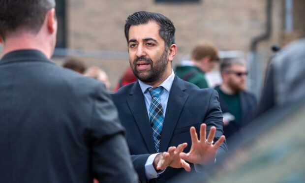 Humza Yousaf had said as recently as Friday in Dundee that he won't back down. Image: Kim Cessford/DC Thomson