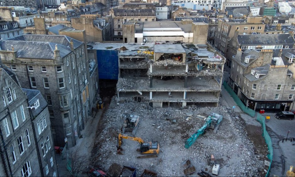 The Aberdeen market site, and Union Street central, will soon be a hive of activity - as it was in summer 2022 when old buildings were knocked down. Image: Kenny Elrick/DC Thomson