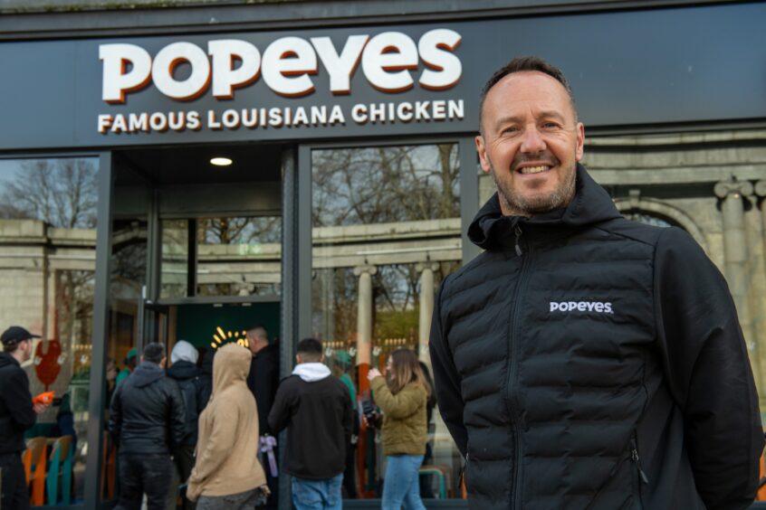 Tom Crowley, chief executive of Popeyes celebrated the opening of the new Aberdeen store. 